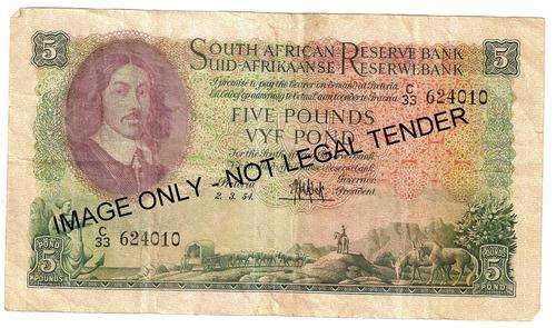 MH de Kock Five Pounds E/A Third Issue 2.3.54