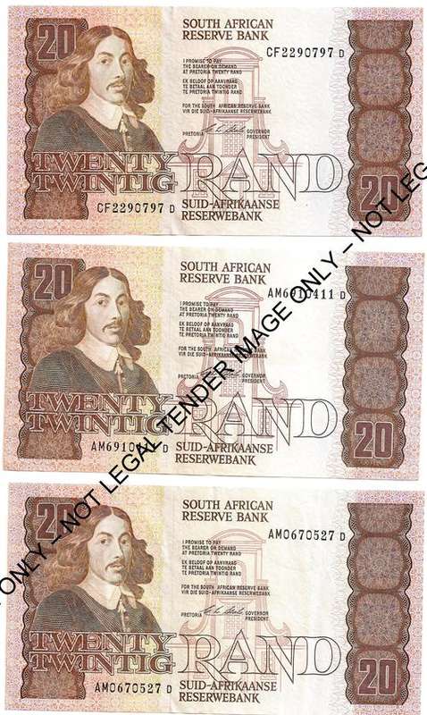 ***For Jonothan Biff**x3 CL Stals R20 First Issue 1990 **Bid Per Note**