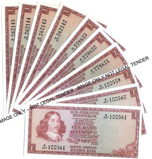 x10 TW de Jongh R1 Second & Third Issue **Uncirculated** Bid per Note to take All**