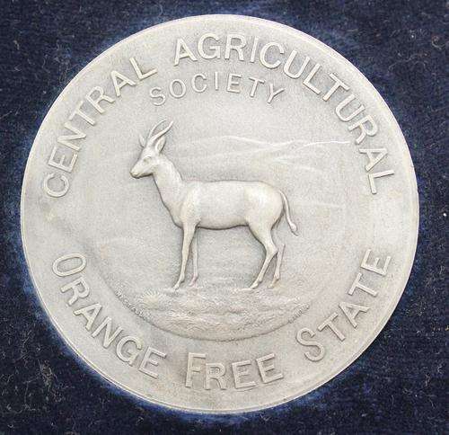 The Central Agricultural Society Orange Free State Silver Medallion 1925