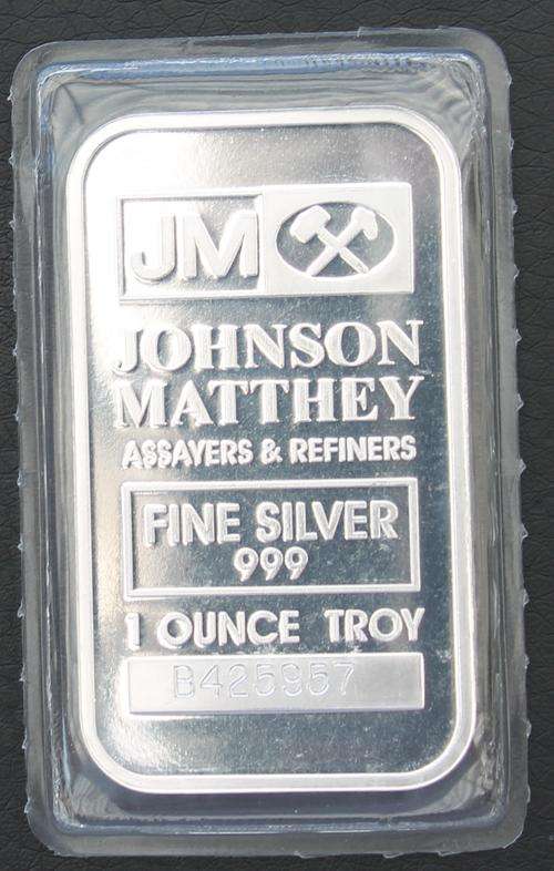 Johnson Matthey 1 Troy Ounce Fine Silver 999 Bar