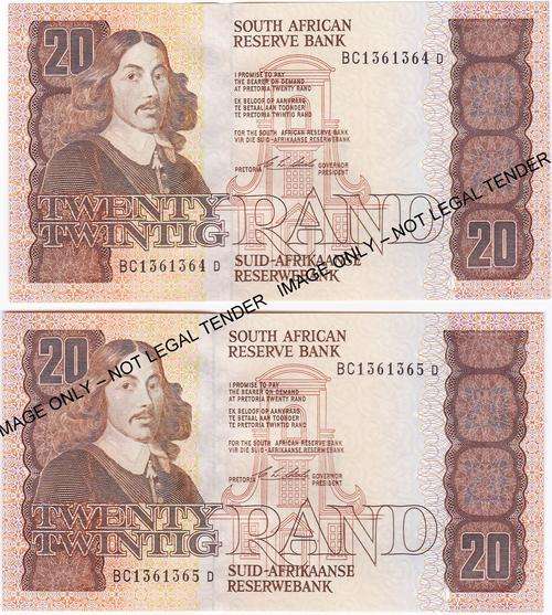 x2 CL Stals R20 First Issue EF in Sequence **Bid Per Note to take Both**