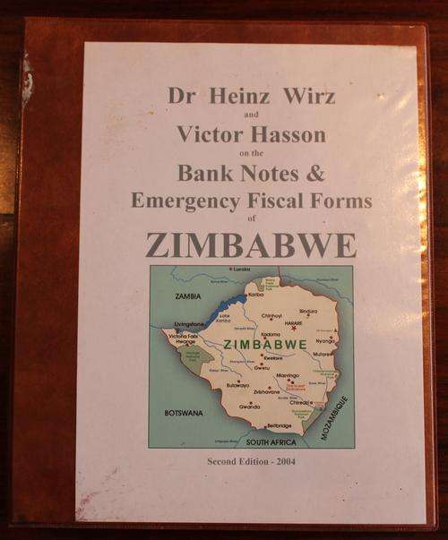 Dr Heinz Wirz 7 Victor Hasson Second Edition Bank Note Collection of Zimbabwe **Please Read**