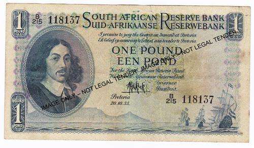 MH de Kock One Pound E/A Third Issue 20.10.55
