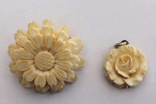 Ivory Brooch and Pendant **One Bid for Both**