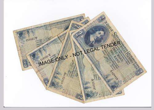 x4 G Rissik Two Rand First & Only Issue 1962 **Bid Per Note to take All**
