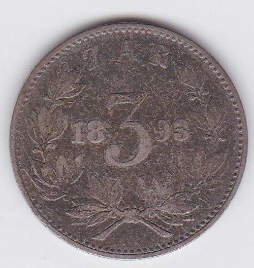 1893 ZAR Three Pence