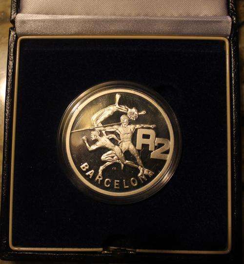 1992 Silver Proof R2 Crown - Barcelona (Olympics)  in SA Mint Box
