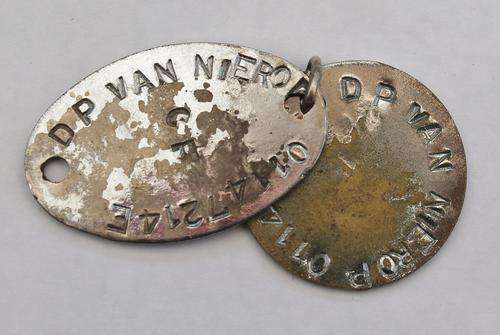 Set of Dog Tags belonging to DP van Nierop