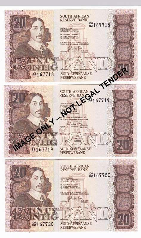 x3 GPC de Kock R20 Notes Third Issue 1984 **In Sequence** Bid per Note to take All