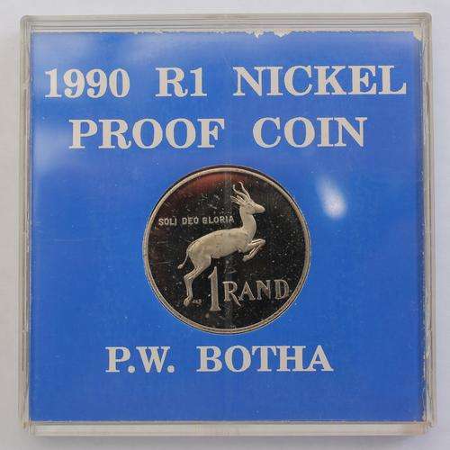 1990 Nickel Proof R1 in Perspex Box