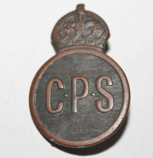 WW2 Civilian Protection Service Cap Badge (Numbered)