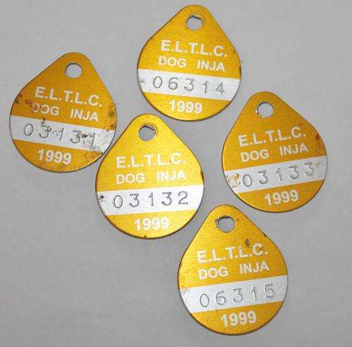 East London Dog Licence 1999  **Bid per Licence** 5 Available