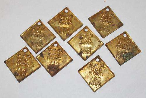 V.T.M. Dog Licenses - All 1952 **Bid per Licence** 8 Available
