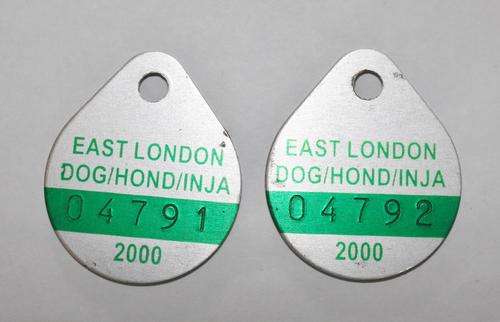 Pair of East London 2000 Dog Licences