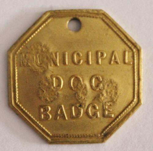 Municipal Dog Badge Overstamp 1910