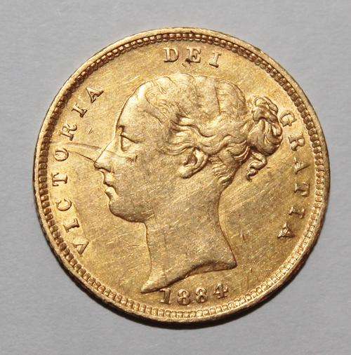 1884 Victorian British Half Sovereign