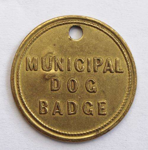 Municipal Dog Badge Overstamp 1903