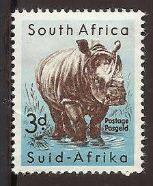 1954 SOUTH AFRICA ANIMAL RHINOCEROS