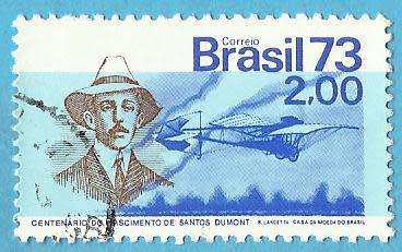 1973 BRAZIL SANTOS DUMONT AND PLANE