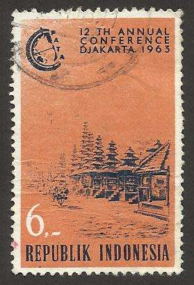 1963 INDONESIA BALINESE MERU BUILDING