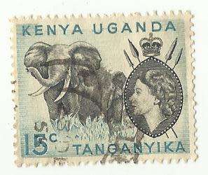 1954 KENYA UGANDA TANZANIA ANIMAL ELEPHANT