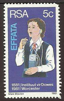 1981 SOUTH AFRICA THE 100TH ANNIVERSARY OF THE INSTITUTES FOR DEAF AND BLIND