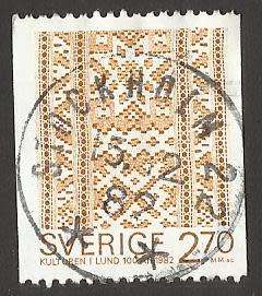 1982 SWEDEN EMBROIDERED LACE RIBBON