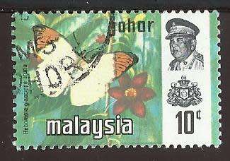 1971 MALAYSIA JOHORE ANIMAL BUTTERFLY