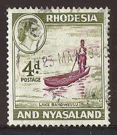 1959-62 RHODESIA AND NYASALAND BOAT ON LAKE