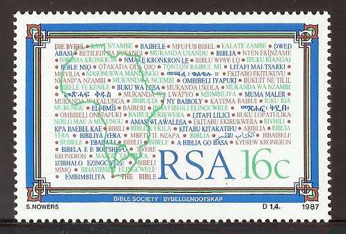 1987 SOUTH AFRICA MAP AND THE BIBLE