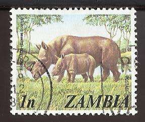 1975 ZAMBIA ANIMAL RHINO
