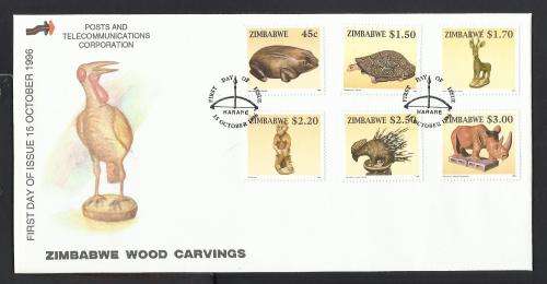 1996 ZIMBABWE ANIMAL WOOD CARVINGS