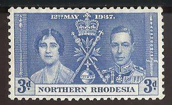 1937 NORTHERN RHODESIA KING GEORGE AND QUEEN ELIZABETH