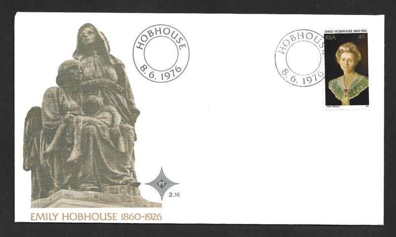 1976 SOUTH AFRICA THE 50TH ANNIVERSARY OF THE DEATH OF EMILY HOBHOUSE