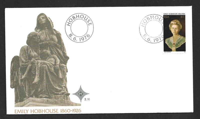 1976 SOUTH AFRICA THE 50TH ANNIVERSARY OF THE DEATH OF EMILY HOBHOUSE