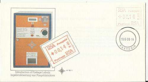 1986 SOUTH AFRICA POSTAGE LABELS