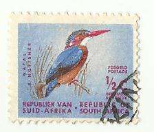 1961 SOUTH AFRICA DESIGNS NATAL PIGMY KINGFISHER