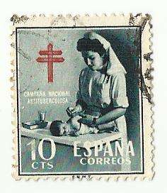 1953 SPAIN NURSE AND BABY