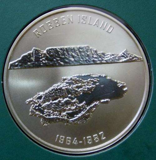 Nelson Mandela Robben Island Silver Proof Commemorative Medal in Green Folder
