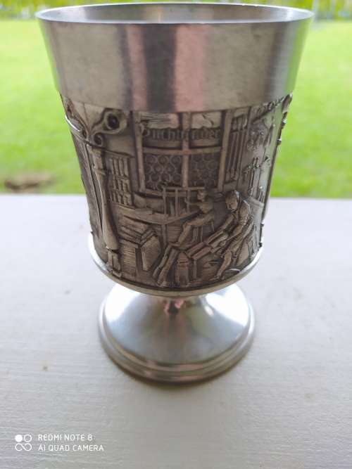 Set of 6 Grenningloh 95% pewter goblets