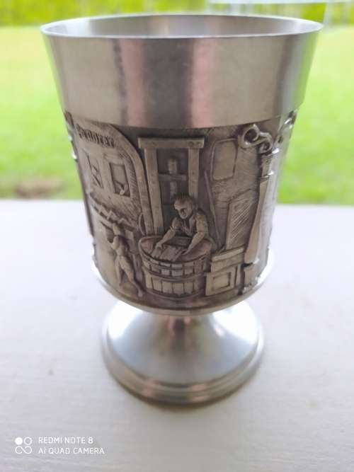 Set of 6 Grenningloh 95% pewter goblets