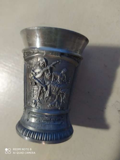 Set of 6 Wmr Sinn Pewter shot glasses