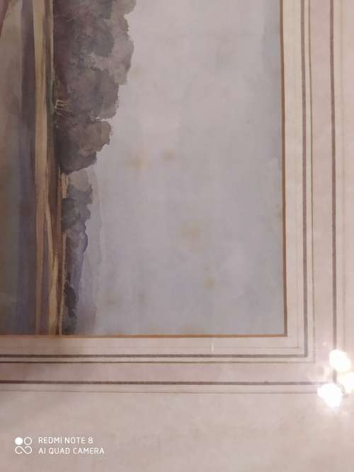 Vintage frame with an unsigned watercolour