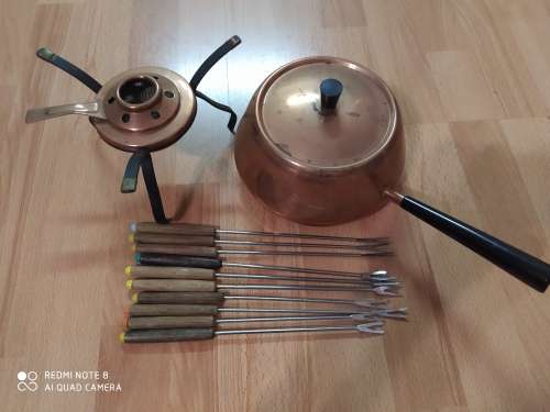 Spring Culinox copper fondue set made in Switzerland. Please read description
