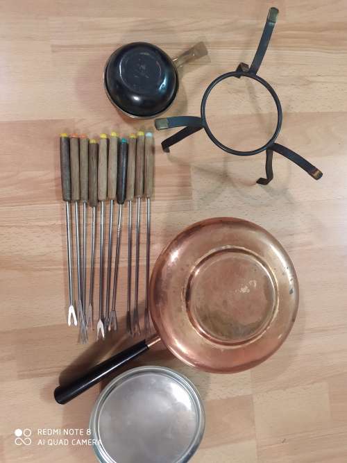 Spring Culinox copper fondue set made in Switzerland. Please read description