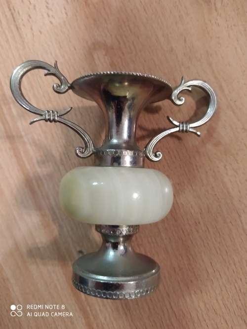 Two small precious stone vases