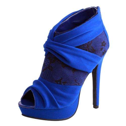 Royal Blue Bootie Heels-Size 6