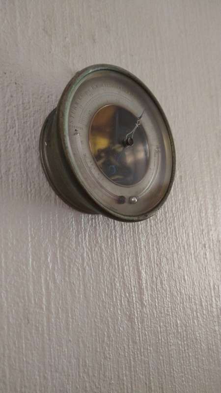 Old Brass Antique Barometre / Thermometre - German markings