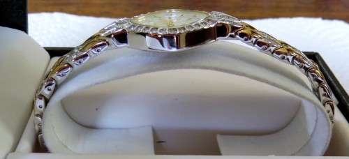Elgin Ladies TWO Tone Watch With White Mother of Pearl Dial